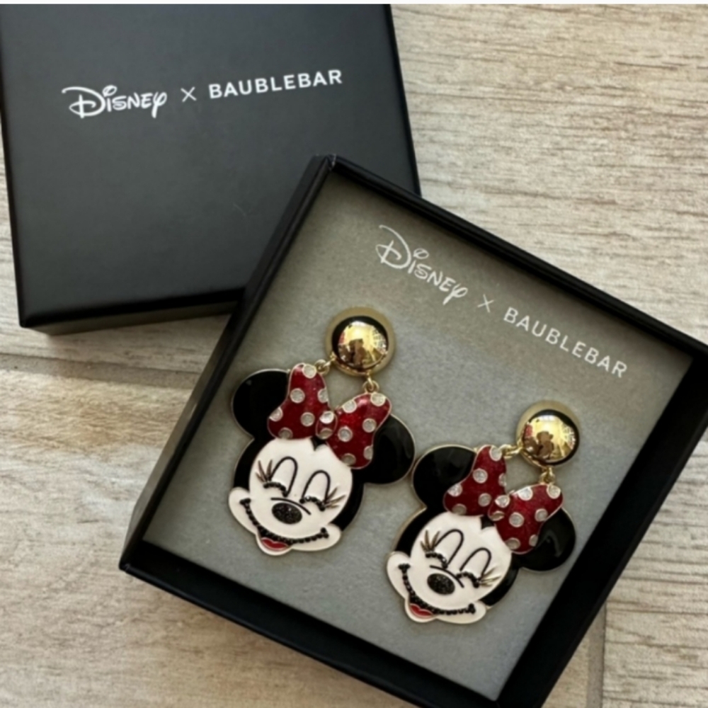 Disney Baublebar Minnie Mouse Sparkly Drop Earrings Earrings